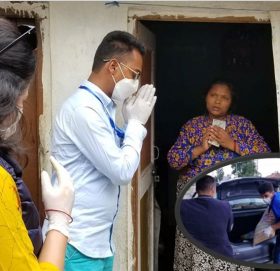 सुत्केरी महिलालाई आवश्यक खाद्यान्न र उपचारको लागि रकम हस्तान्तरण