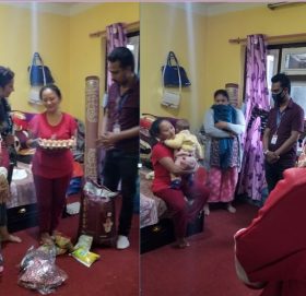 सामाखुसीको एक सुत्केरी महिलालाई युवा नेता राजु सुनारले गरे सहयोग