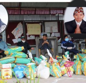 समाजसेवी दोर्जेमान जिम्बाको नेतृत्वमा मूलपानी काठमाडौंमा ५० परिवारलाई राहत वितरण