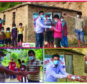 कोरोना संक्रमणबाट बच्न गाउँका सबैलाई वितरण गर्यो, युवा कल्वले मास्क र साबुन