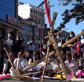 काठमाडौंमा हलो, जुवासहित उखु किसानको बिरोध प्रर्दशन