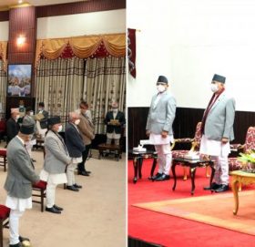 नवनियुक्त मन्त्रीहरुलाई सपथ ग्रहण