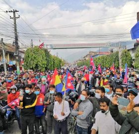 राजातन्त्रको पक्षमा माइतीघरमा पर्दशन (फोटोफिचर)