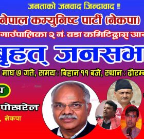 आज दोरम्बामा प्रचण्ड-नेपाल समूहको जनसभा हुदै