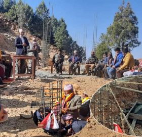 राकाथुममा वडा कार्यालय भवन शिलन्यास्