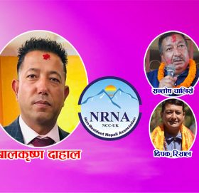एनआरएन युके सदस्यमा बिजयीको लागि बालकृष्ण दाहाललाई सन्तोष चालिसे र दिपक रिसालको शुभकामना 