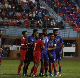 नेपाल-भारत मैत्रीपूर्ण फुटबल प्रतियोगितामा नेपाल भारतसँग १-१ को बराबरीमा