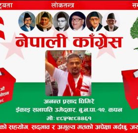 बुढानिलकण्ठ नपा वडा नं १२ को इकाइ सभापतिमा अनन्त प्रसाद घिमिरेको उम्मेदवारी घोषणा