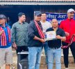 गोकर्णेश्वर युवा जागरण क्लवद्धारा मेयर कप फुटबल प्रतियोगिता विजेता खेलाडीलाई सम्मान