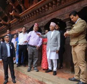 बिहानै पाटन दरबार क्षेत्र पुगे राष्ट्रपति पौडेल